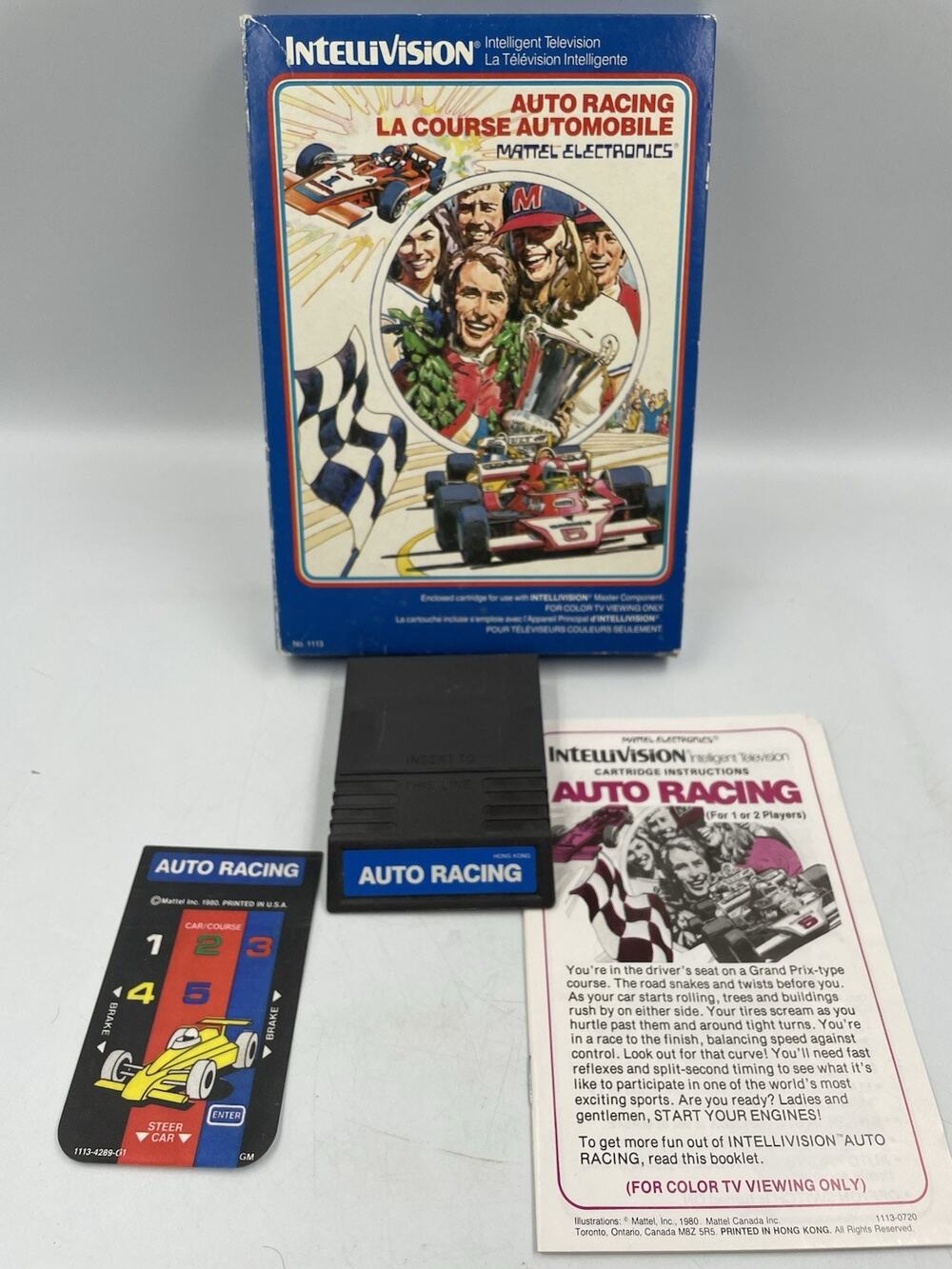 Auto Racing (Intellivision, 1980) COMPLETE IN BOX w/ OVERLAYS / TESTED